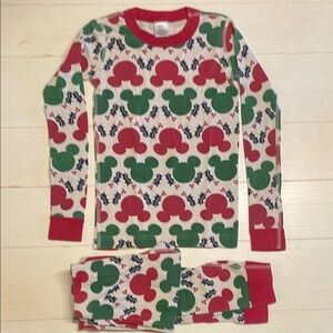 Hanna Andersson Disney Kids Pajamas - Mickey - Red, Green, and Blue, size 8
